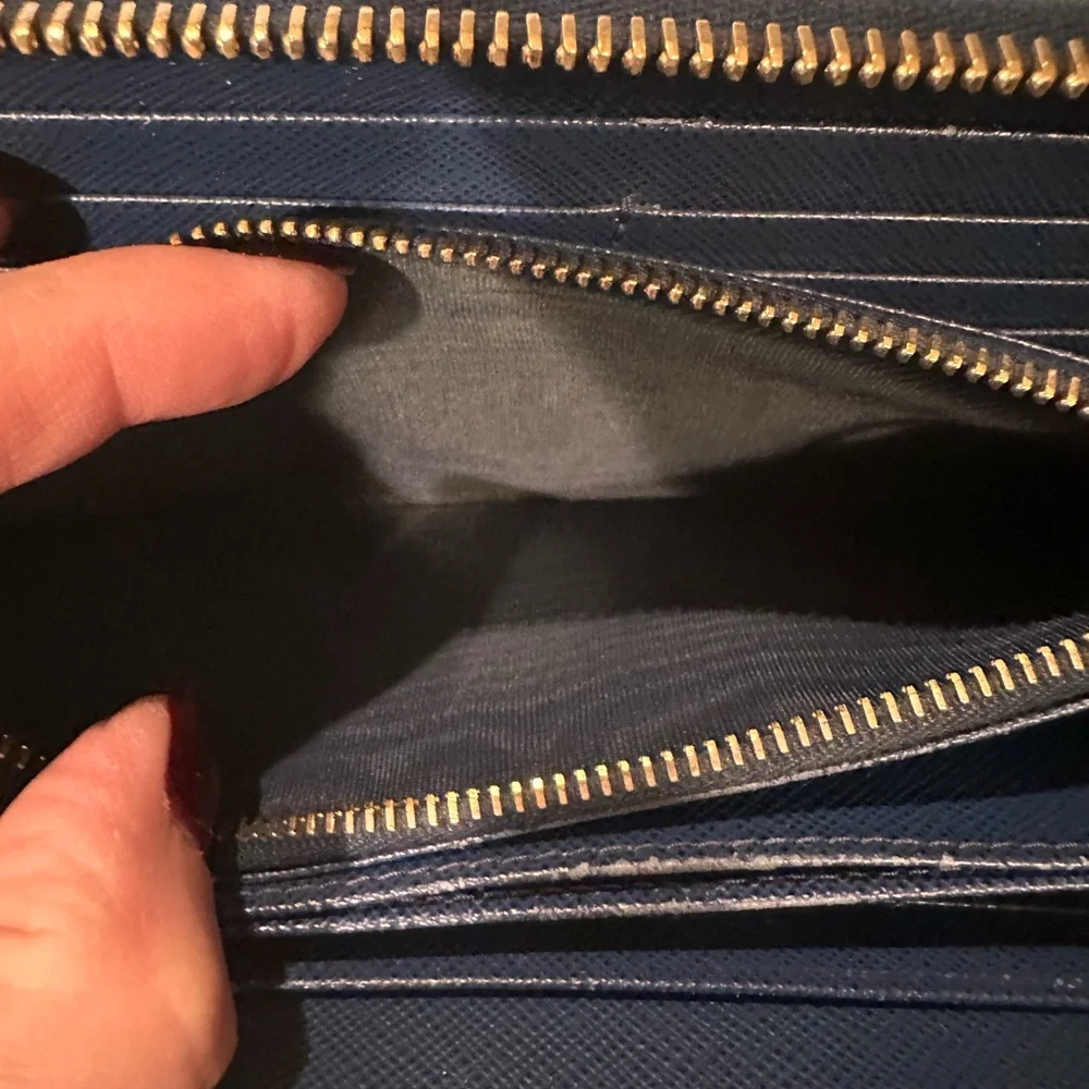 Prada blue  Wallet with Gold Detail
